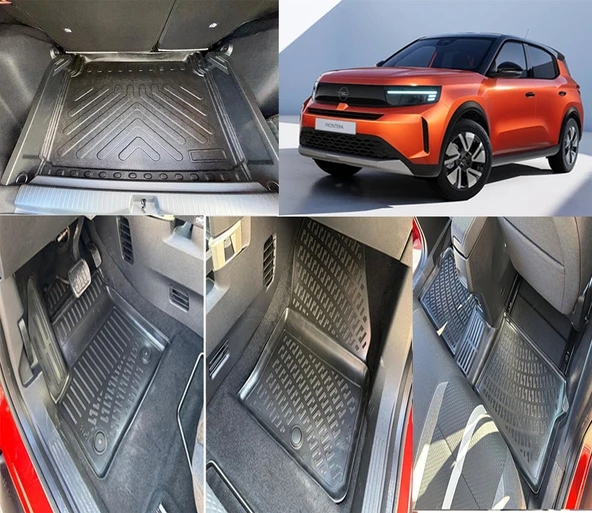 Rizline Opel Frontera Elektrikli  2025 ve Sonrası 3D Havuzlu Paspas ve Sabit Zemin Bagaj Havuzu ürün görseli 1