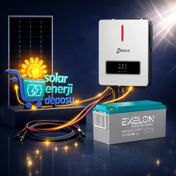Solar Enerji Deposu 4000W Jel Akülü Güneş Enerjisi Paketi ürün görseli 1