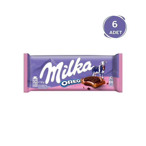 Milka Oreo Sandwich Çilekli Tablet Çikolata 92 gr - 6 Adet ürün görseli 1