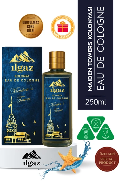Maiden's Tower Kolonyası | Eau De Cologne Cam Şişe 250 ml | Türkiye Serisi Okyanus Ferahlığı Kokusu ürün görseli 1
