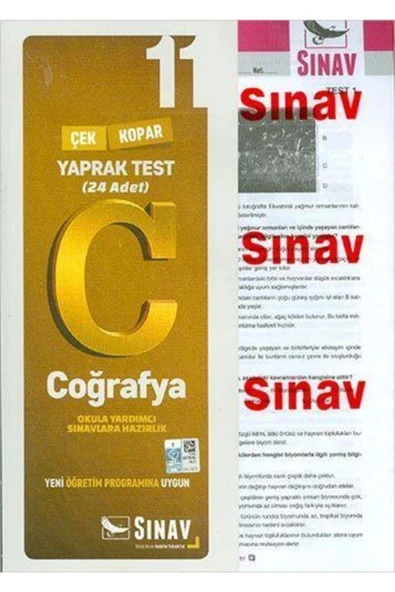Sınav 11.Sınıf Coğrafya Yaprak Test ürün görseli 1