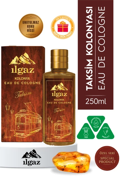 Taksim Kolonyası | Eau De Cologne Cam Şişe 250 ml | Türkiye Serisi Eski Ahşap ve Kehribar Kokusu ürün görseli 1