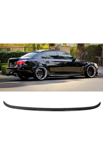 bmw e60 5.seri 2006 plastik parlak siyah M5 ince spoiler ürün görseli 1