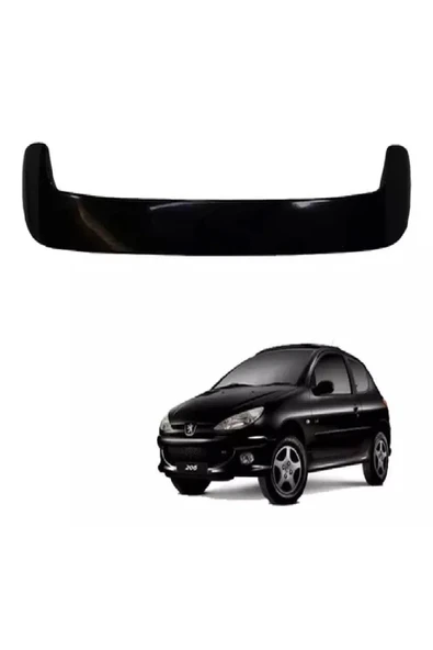 PEUGEOT 206 1998-2004 PLASTİK PARLAK SİYAH SPOYLER SPOİLER ürün görseli 1