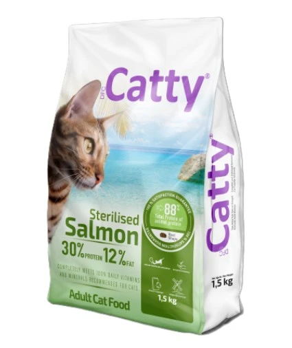 Catty Sterilised Somonlu Kısırlaştırılmış Kedi Maması 1,5 Kg - Sağlıklı Kilo Kontrolü ürün görseli 1
