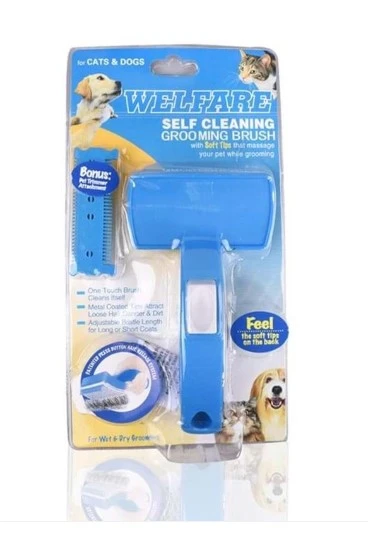 Welfare Petzoom Kedi Köpek Tüy Bakım Tarak Seti | Kendini Temizleyen Tarak ürün görseli 1