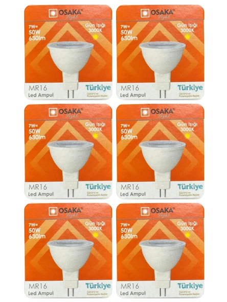 (6 Adet) Osaka 7W (50W) Sarı Işık (3000K) G4 Duylu (İğne Bacak) Led Çanak Ampul ürün görseli 1