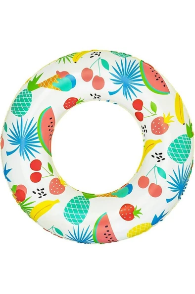 3-6 Yaş 61 cm Çocuk Deniz Simit Havuz Can Simidi Meyve Desenli Su Tekerleği ürün görseli 1