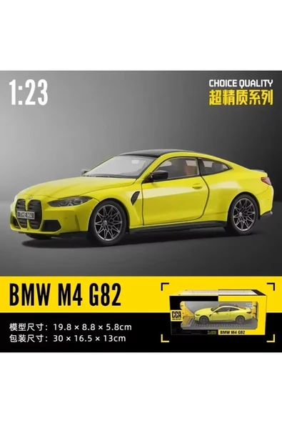 BMW M4 1:23 BMW M4 G82 Kapıları Açılabilen Model Araba Yeşil ürün görseli 1