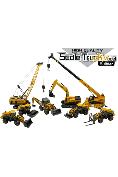 İnşaat Araçları Seti Kepçe Dozer Vinç Ayaklı Vinç Silindir Forklift Kar Küreyici ürün görseli 1