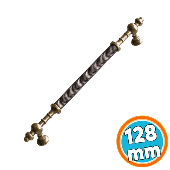 Mobilya Mutfak Çekmece Dolap Dolabı Kulpu Kulbu Kulpları Eskitme Antik Sarı Metal 128 mm ürün görseli 1