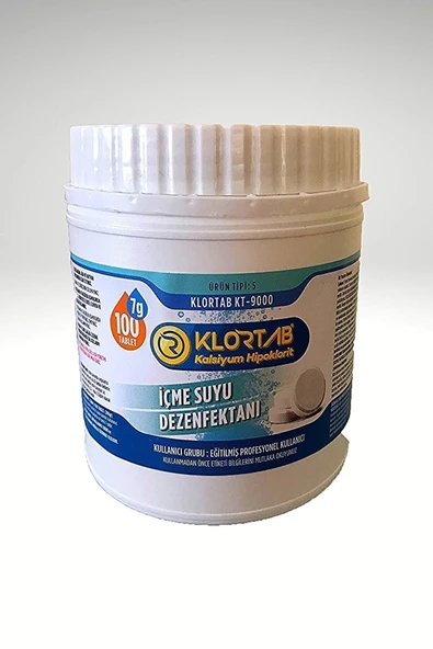Klortab Kalsiyum Hipoklorit Içme Suyu Dezenfektanı Kt-9000 700Gr ürün görseli 1
