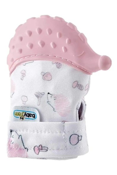 Babyjem Diş Kaşıyıcı Eldiven Kirpi Pembe ürün görseli 1