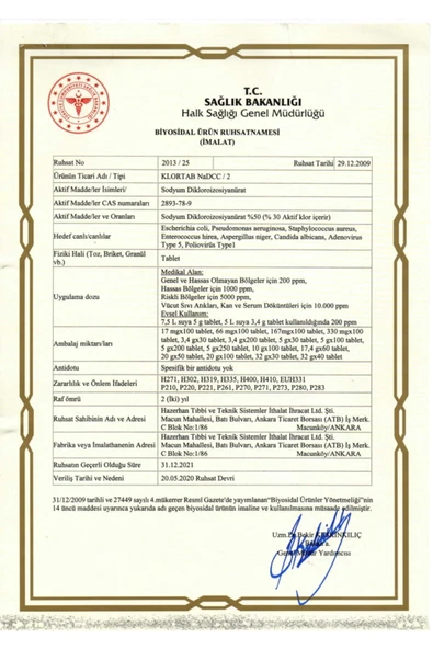 Klortab Nadcc 3,4 Gr X 200 Tablet - Resim 7