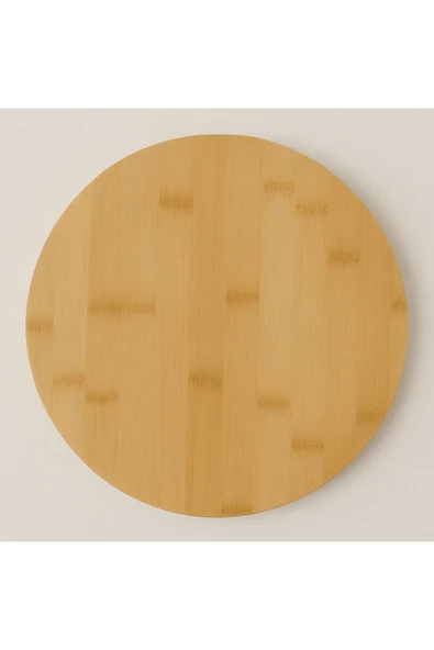 ela777 Döner Stantlı Pizza, Pasta, Kek Bambu Sunum Tabağı Tahtası, Bambu Döner Stantlı Organizer 35 Cm 777 ürün görseli 1