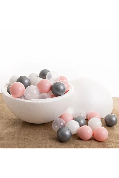 baby toys Pembe-Gümüş-Beyaz-Şeffaf Havuz Topları 50'li 7 cm ürün görseli 1