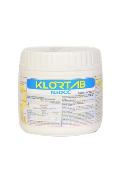 Klortab Nadcc 5 Gr X 100 Adet Tablet Yer Yüzey Dezenfektanı (Ambalaj Ağırlığı 500 Gr ) ürün görseli 1