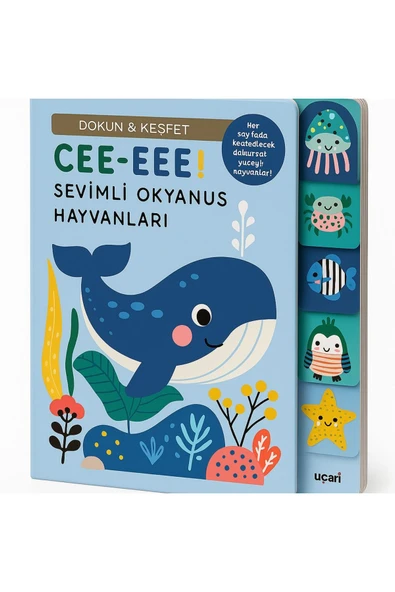 ela777 Sevimli Okyanus Hayvanları - Dokun Keşfet Rebecca Weerasekera Kitabı 10 Sayfa Uçan Fil Yayınları ürün görseli 1