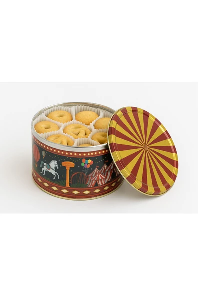 ela777 Yuvarlak Metal Kutu Kurabiye Kutusu Malzeme Saklama Kutusu Hediye Kutusu ürün görseli 1