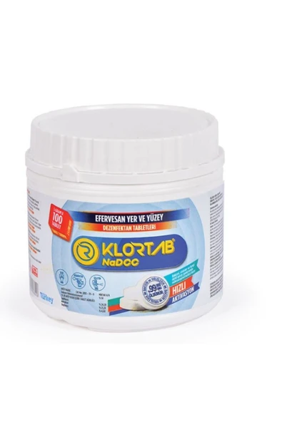 Klortab Nadcc 5 Gr X 100 Tablet - Yüksek Etkili Klor Bazlı Yer Ve Yüzey Dezenfektan Tableti ürün görseli 1