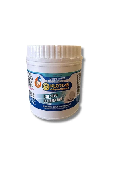 Klortab İçme Ve Kullanma Suyu Dezenfektanı Kt-9000 ( 7Gr X 100 Adet) Tablet Klor ürün görseli 1