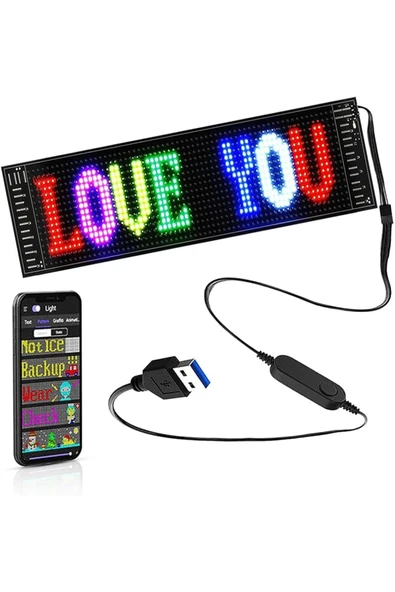 Ld Teknoloji Matrix Led Panel 16x64 Cama Telefon Kontrollü Led Ekran Panel Boy Genişlik 9 Cm Uzunluk 36 Cm ürün görseli 1