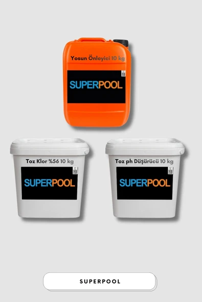 Spp Superpool Spp Toz Klor - Yosun Önleyici - Toz Ph Düşürücü Paketi 10KG ürün görseli 1