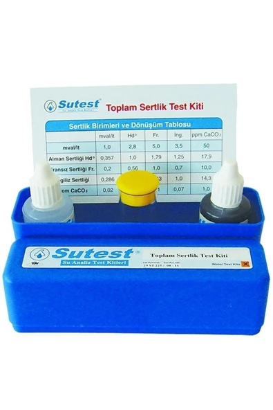Sutest Sertlik Kiti, Su Yumuşatma Sertlik Ölçüm Kiti, Toplam Sertlik Test Kiti ürün görseli 1