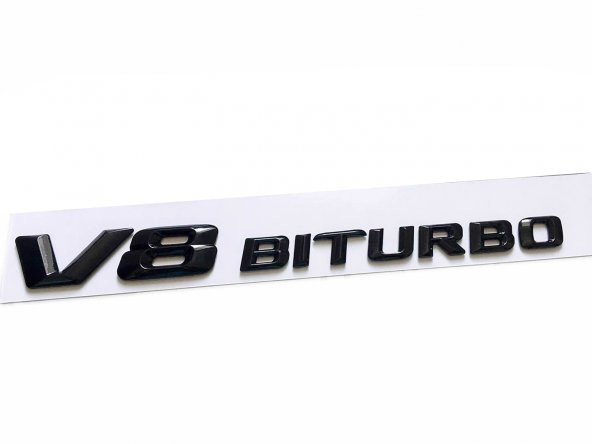 MERCEDES V8 BİTURBO YAZI SİYAH ürün görseli 1
