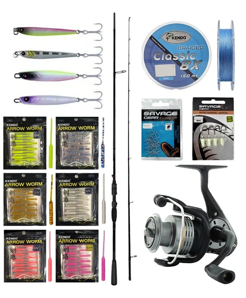 YekOutdoor Arrow Worm LRF Seti Okuma Psycho Stick Game 198cm Ex-Fast 0.5-3.5gr 2 Parça Olta Kamışı&Okuma Revenger RV-25 FD Olta Makinesi ürün görseli 1