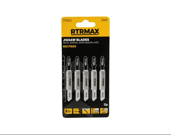 RTRMAX RH17660 Metal Normal Kesim Dekupaj Ağzı - T118A Model 76 mm - 5 Adet ürün görseli 1