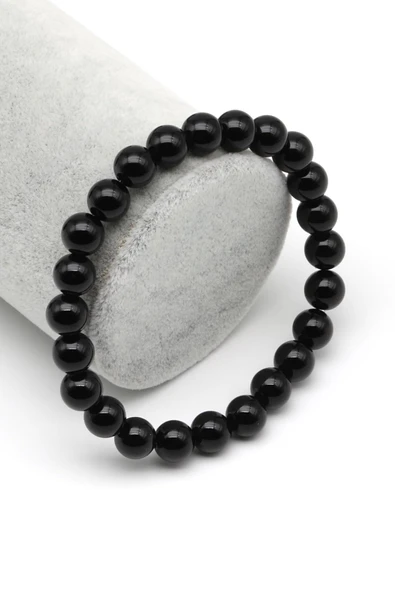 Oniks Doğal Taş Bileklik 8 mm Küre Kesim ürün görseli 1