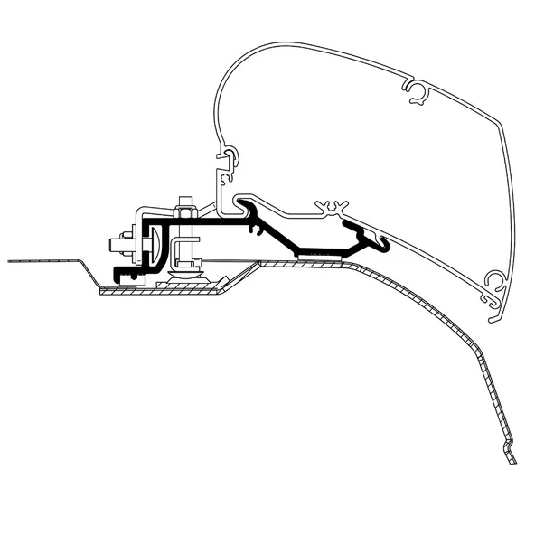 Thule 6300 L3,L4, H2Ducato Jumper Boxer 2007 ve sonrası Tente Montaj Braket Seti ürün görseli 1