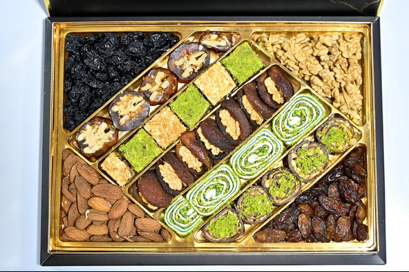 Tadım Dünyası Lüx Karışık Hediyelik Kuruyemiş & Lokum 900 gr 101 ürün görseli 1