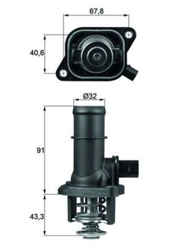 Mahle TI16105 -knecht-behr Tı16105 Termostat 105 A3 Cordoba Ibiza Iıı Octavia Bora Golf Iv Polo 1.5 06a121114 ürün görseli 1