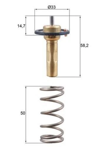Mahle TX26589D -knecht-behr Tx26589d Termostat C-mafocus Mondeo Kuga S60 S80 V40 V60 1.6 89 C 1707046 1707046 ürün görseli 1