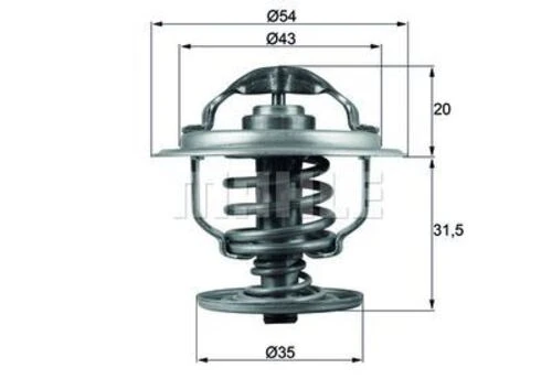 Mahle TX10987D TERMOSTAT 87°C CADDY III GOLF V PASSAT 05-09 A3 05 ürün görseli 1
