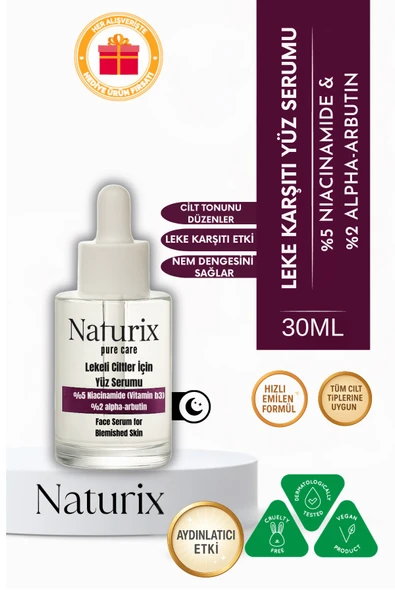 Leke Karşıtı Yüz Serumu %5 Niacinamide & %2 Alpha-Arbutin Lekeli Ciltler İçin Etkili Bakım - 30ml ürün görseli 1
