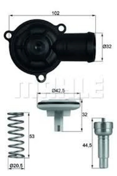 Mahle TI22087D TERMOSTAT KOMPLE 87°C A3 EOS GOLF PLUS GOLF V JETT ürün görseli 1