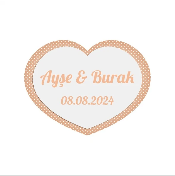 Gri Desenli Kına Nişan Düğün 3x3 cm özel etiket / 50 adet sticker ürün görseli 1