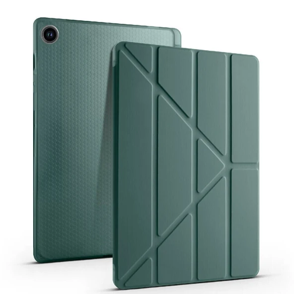 Samsung Galaxy Tab S6 Lite 2024 P620 10.4 İnç Katlanabilir Kalemlikli Standlı Akıllı Kılıf  Haki ürün görseli 1