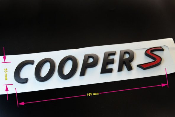 MİNİ COOPER S YAZI SİYAH ürün görseli 1