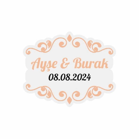 Yuvarlak Balonlu Ayıcık Kına Nişan Düğün 3x3 cm özel etiket / 50 adet sticker ürün görseli 1