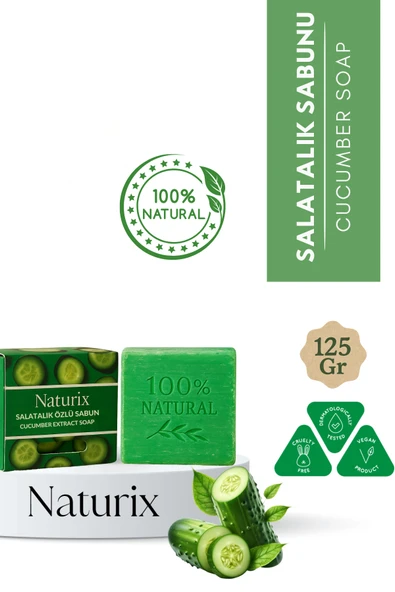 Salatalık Sabunu 125 gr - Cilt Ferahlatıcı, Nemlendirici ve Arındırıcı Bakım Sabunu ürün görseli 1