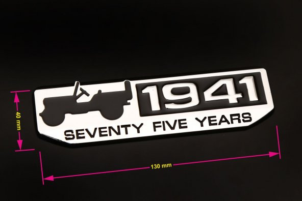 JEEP 1941 SEVENTY FIVE YEARS YAZI (KROM - SİYAH) ürün görseli 1