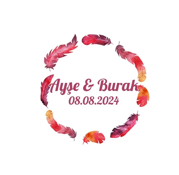Noel Temalı Meyveli Yuvarlak Etiket Kına Nişan Düğün 3x3 cm özel etiket / 50 adet sticker ürün görseli 1