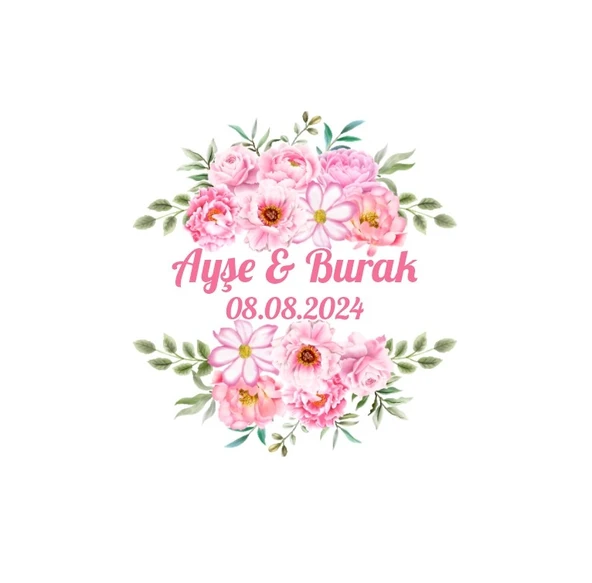Kış Temalı Şık Dikdörtgen Etiket Kına Nişan Düğün 3x3 cm özel etiket / 50 adet sticker ürün görseli 1