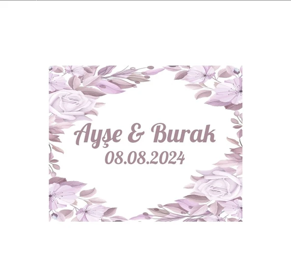 Kış Meyveli Dikdörtgen Etiket Kına Nişan Düğün 3x3 cm özel etiket / 50 adet sticker ürün görseli 1