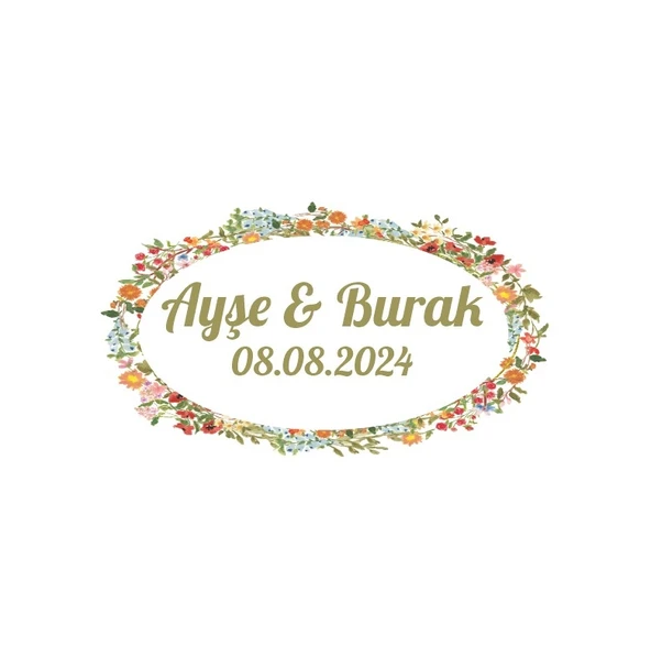 Kış Temalı Şık Dikdörtgen Etiket Kına Nişan Düğün 3x3 cm özel etiket / 50 adet sticker ürün görseli 1