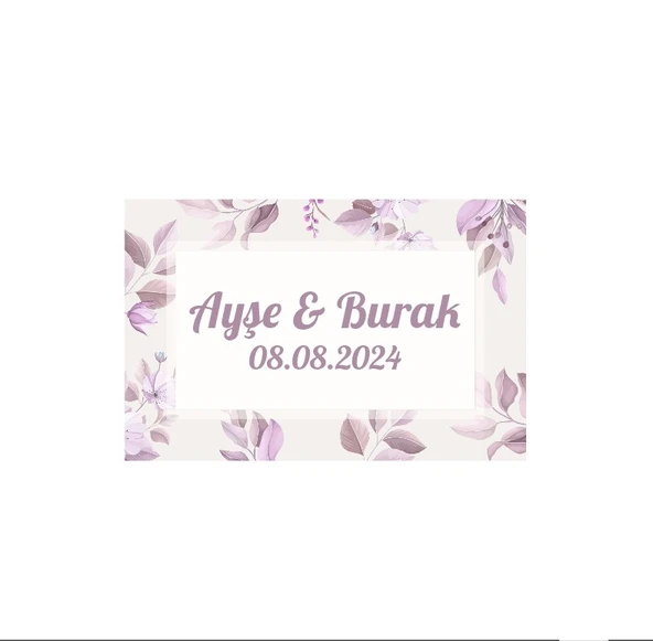 Çam Kozalaklı ve Kuşlu Kış Etiketi Kına Nişan Düğün 3x3 cm özel etiket / 50 adet sticker ürün görseli 1